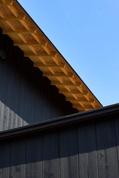 Detail of a timber eave in a Japanese house