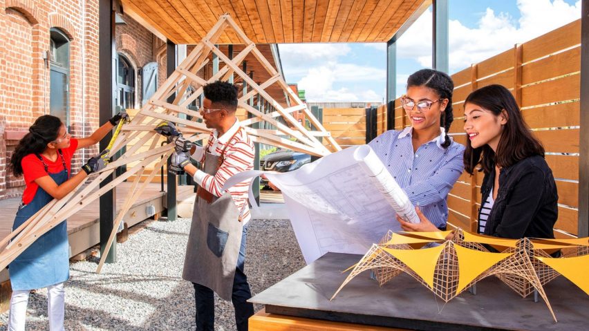 an image showing architecture students working