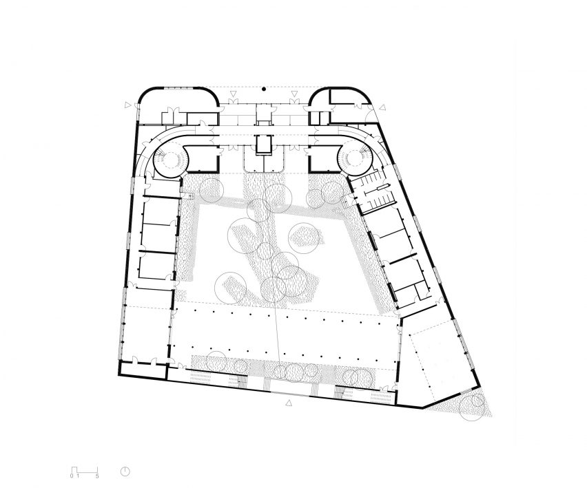 Floor plan of Dominique Frelaut School by Tectoniques