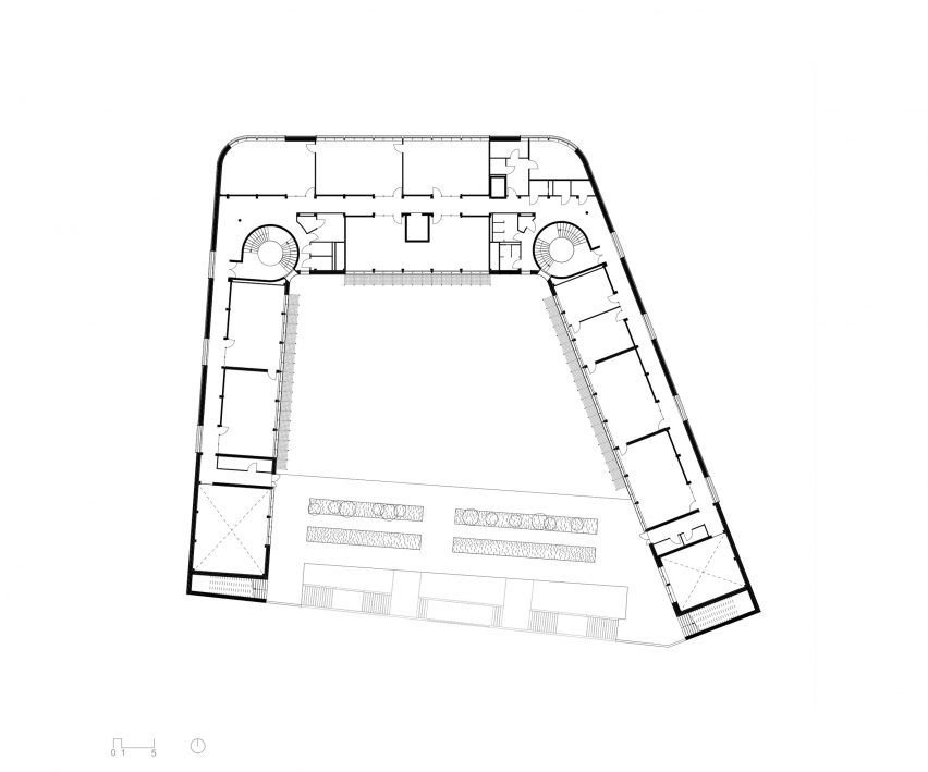 Floor plan of Dominique Frelaut School by Tectoniques