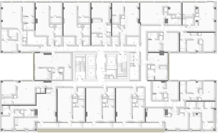 Podium level plan of Kaye tower by Grzywinski + Pons