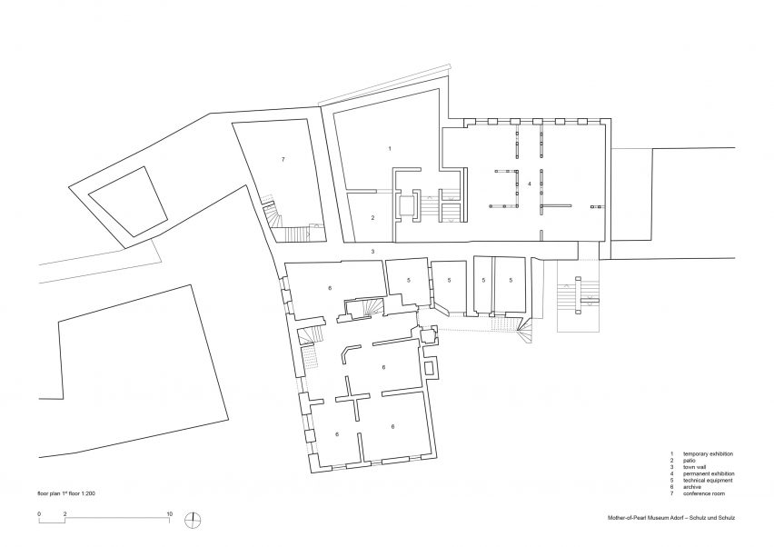 First floor plan of the Mother-of-Pearl Experience Museum by Schulz und Schulz