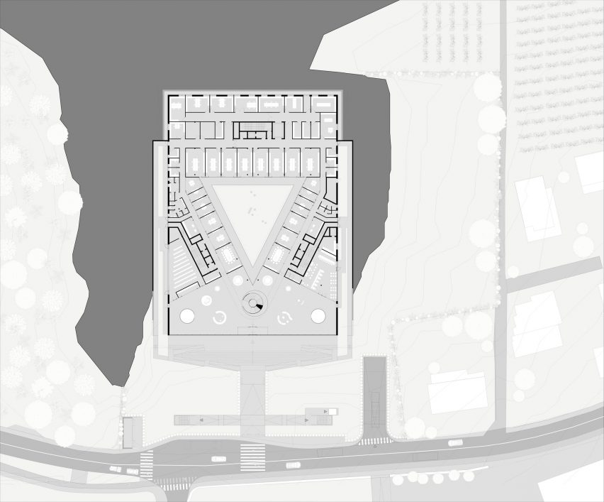 Ground floor plan of Museum Depot by Peter Pichler Architecture