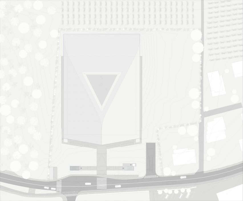 Roof plan of Museum Depot by Peter Pichler Architecture