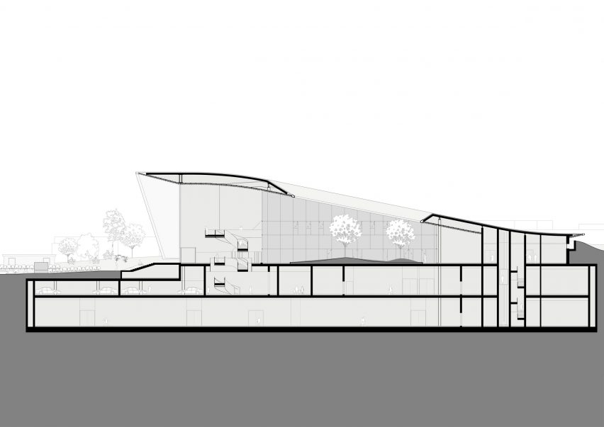 Section of Museum Depot by Peter Pichler Architecture