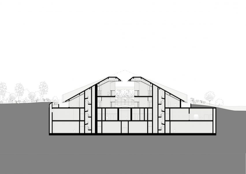 Section of Museum Depot by Peter Pichler Architecture