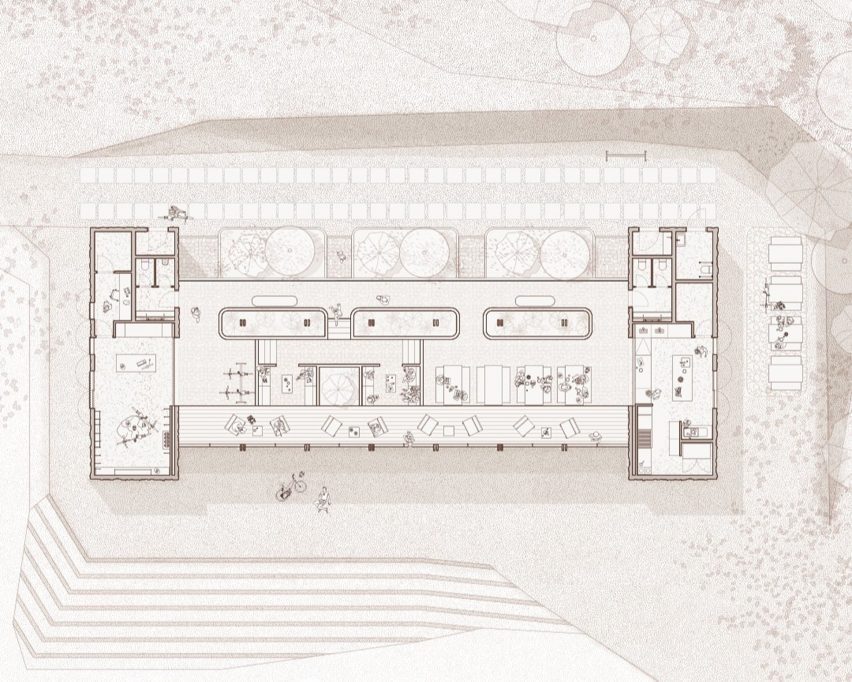 Plan of the Pamba Bike Refuge by Urlo Studio