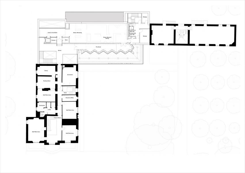 First floor plan of the Shoemakers Museum in Somerset by Purcell