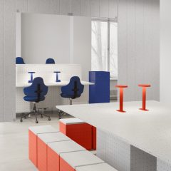 Felt room dividers in Testing Grounds Showroom by Form Us With Love in Stockholm