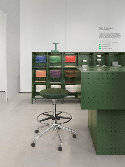 Material area in Testing Grounds Showroom by Form Us With Love in Stockholm