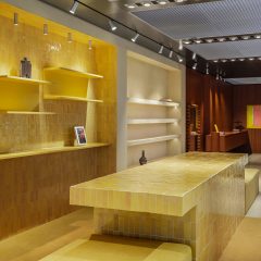 Store with yellow tiles and floor