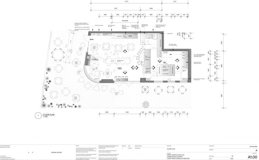Floor plan of restaurant
