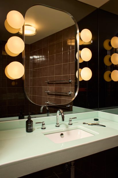 Bathroom mirror at The Hoxton, Shoreditch