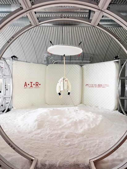 Nike Air jacket in Milan installation