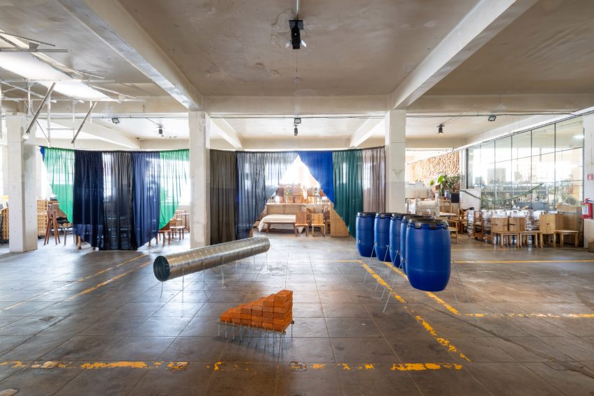 Fifteen studios have created installations from reused building materials and other found objects for an exhibition at artspace Laguna.
