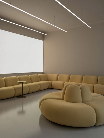 Strip lighting within Note Design Studio showroom