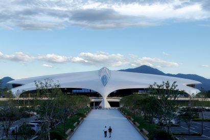 White airport terminal in China