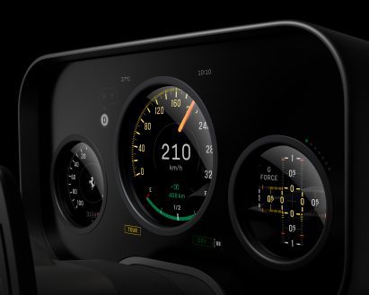 Instrument panel of Ferrari Luce