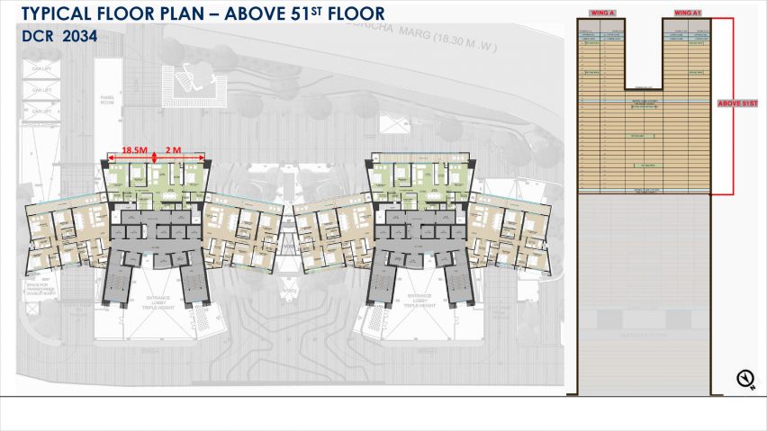 Floor plans of Minerva Tower by Architect Hafeez Contractor
