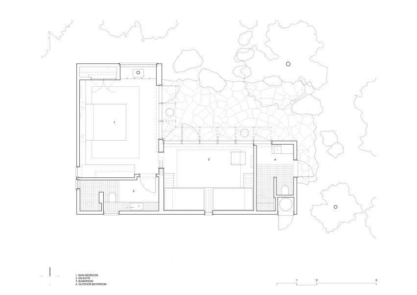 Floor plan of No. 23 annexe by Tristan Burfield