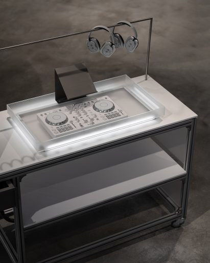 DJ console at the Nothing flagship store in Bangalore, India