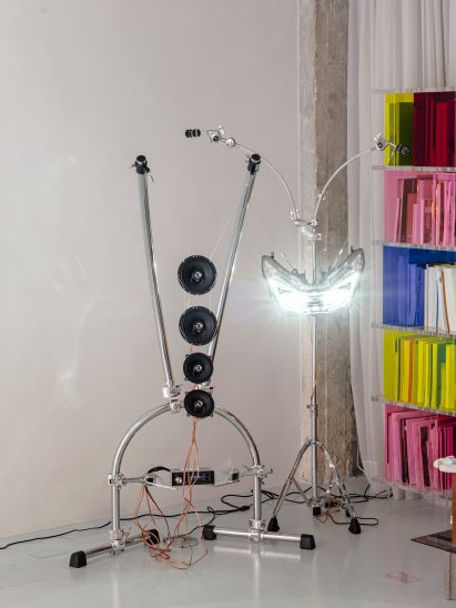 Speaker and a floor lamp by Jesús Meseguer