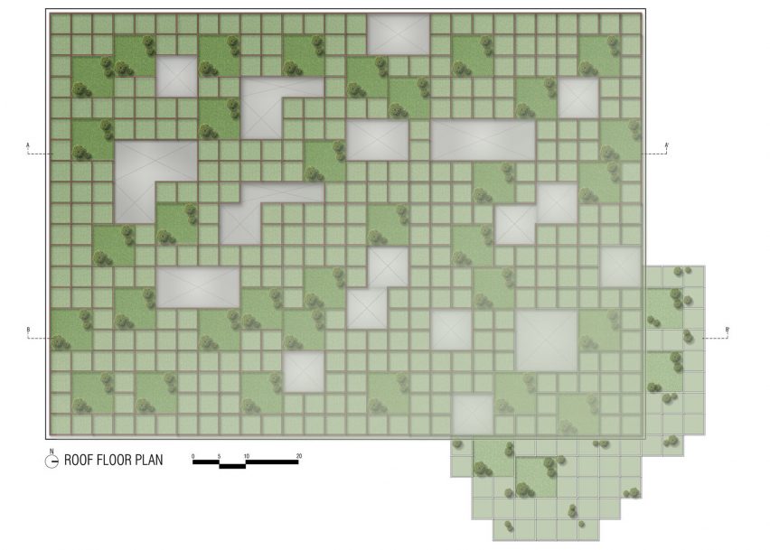 Roof plan of Prestige University by Sanjay Puri Architects