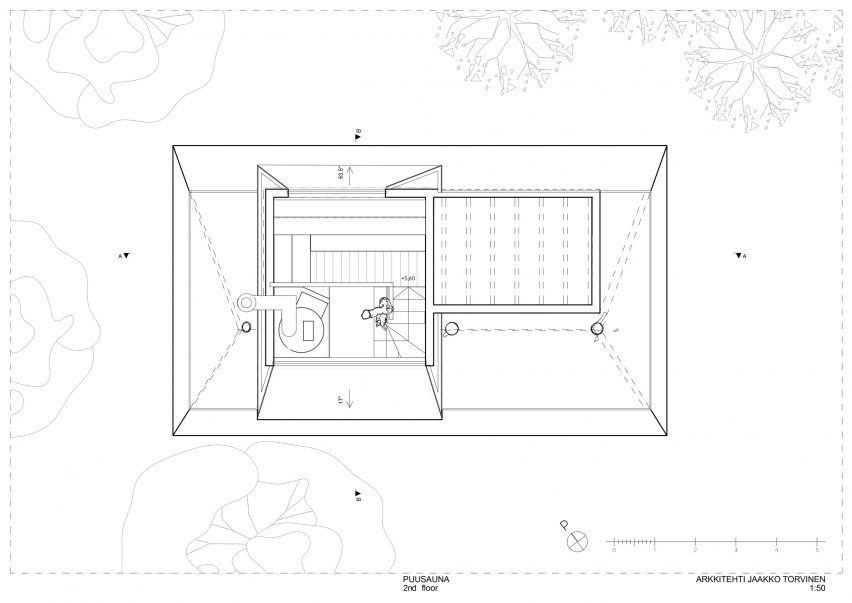 Floor plan of Puusauna by Jaakko Torvinen