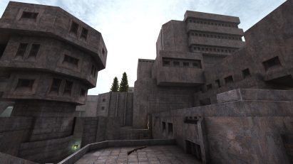 Concrete buildings in Quake Brutalist Jam