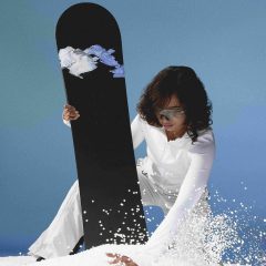 Photo of the Snow Seeds sticker on a snowboard