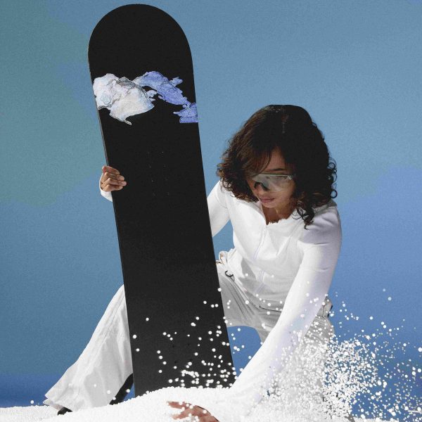 Photo of the Snow Seeds sticker on a snowboard