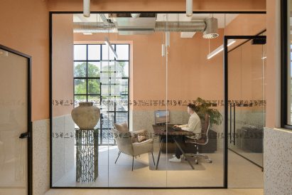 Office with hieroglyph motifs
