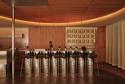 Cafe with circular ceiling void