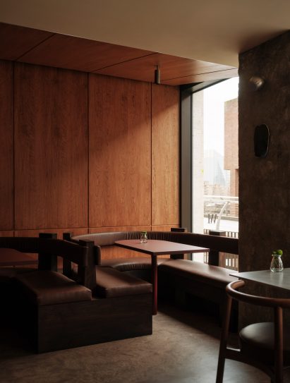 Cafe with concrete floor