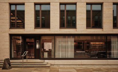 Cafe with stone facade