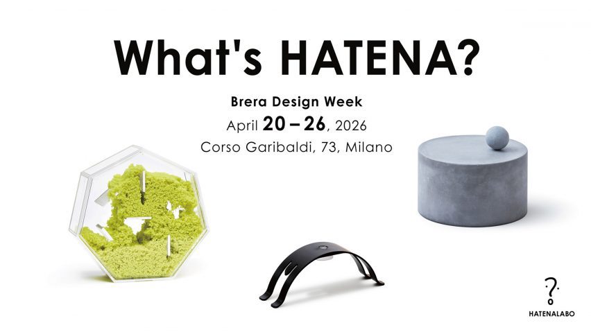 graphics for Hatenalabo's exhibition during Milan design week 2026