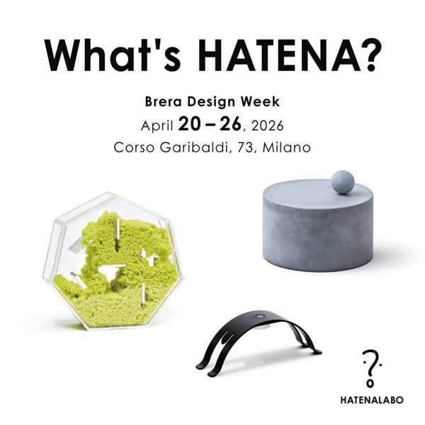 graphics for Hatenalabo's exhibition during Milan design week 2026