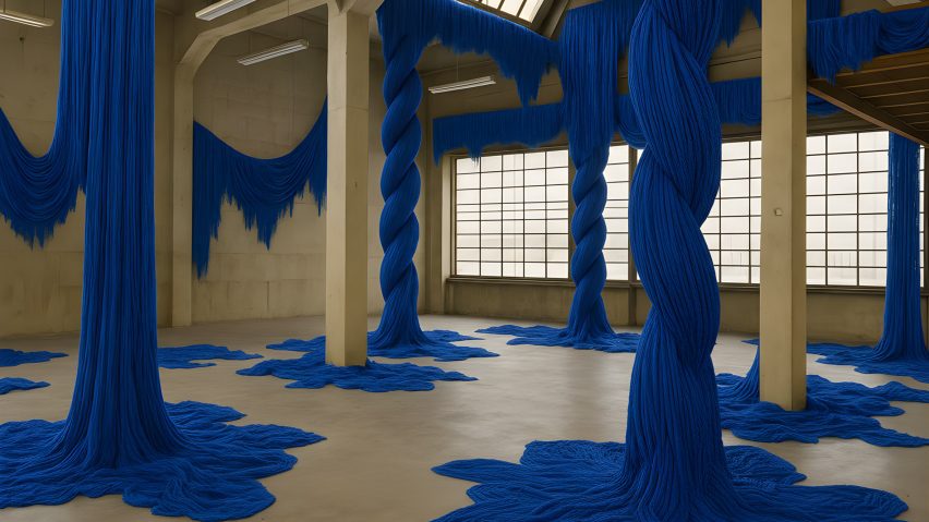 Blue installation for Isola Design Festival