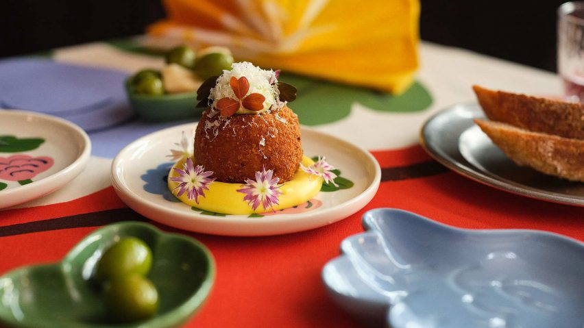 Menu item ornated with flowers as part of floral exhibition