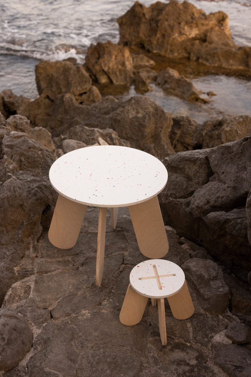 The Button table and Stool X by Babai
