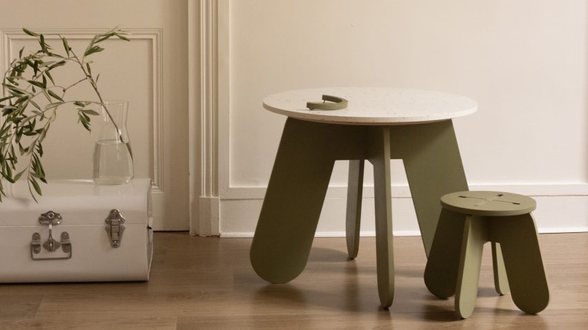 Button Table and Stool X by Babai