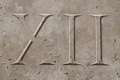 Roman numeral signage at Colosseum
