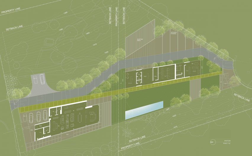Site plan of Bronze and Black House by SPF Architects