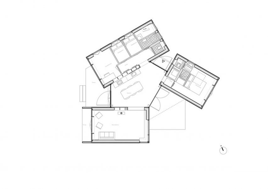 Aerial plan of interior of Duinhuis