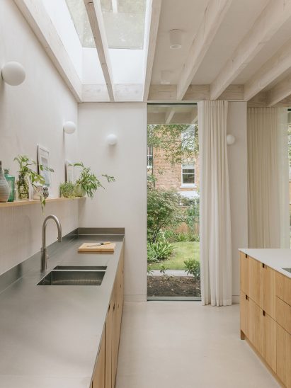 Kitchen interior at London home extension by Emil Eve Architects