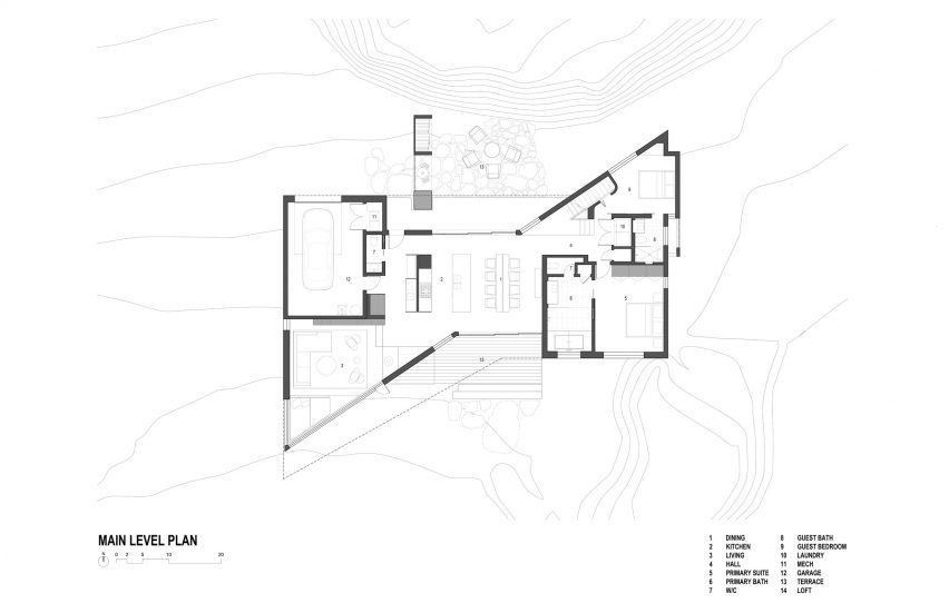 Ground floor plan of False Bay house in Washington by Heliotrope
