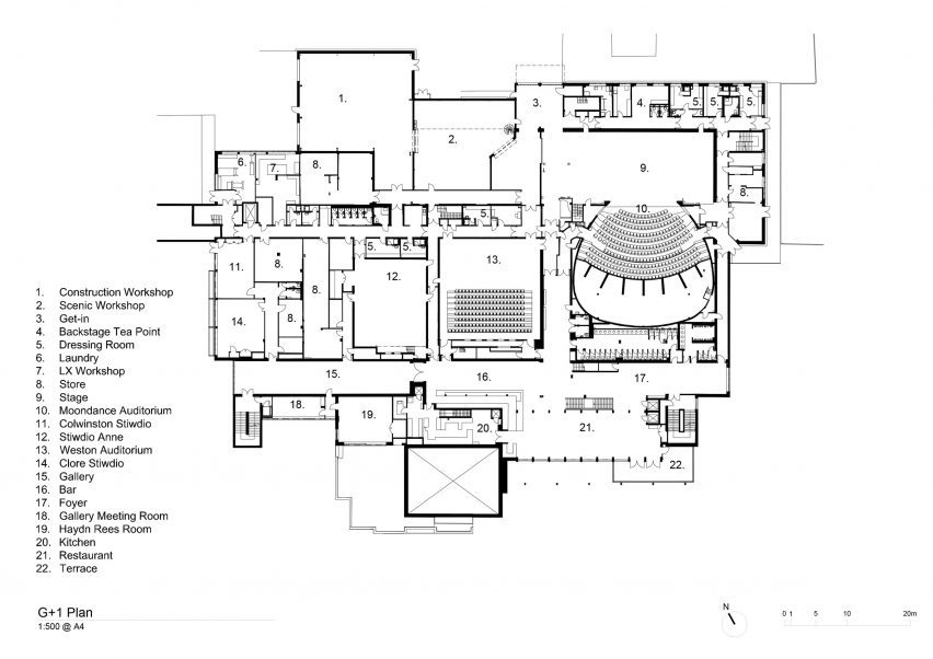 Plan of Theatr Clwyd by Haworth Tompkins