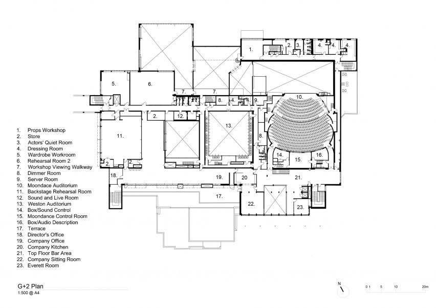 Plan of Theatr Clwyd by Haworth Tompkins