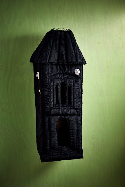 Castle birdhouse in black