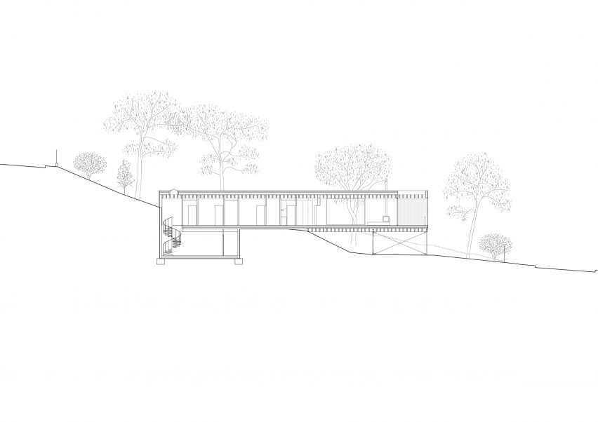 Section of Casa 144º by Jaime Prous Architects and Pineda & Monedero
